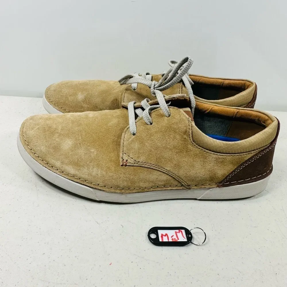 Clarks Gerald Lace Suede Leather Oxfords Shoes Mens 13 Dark Sand Brown Comfort